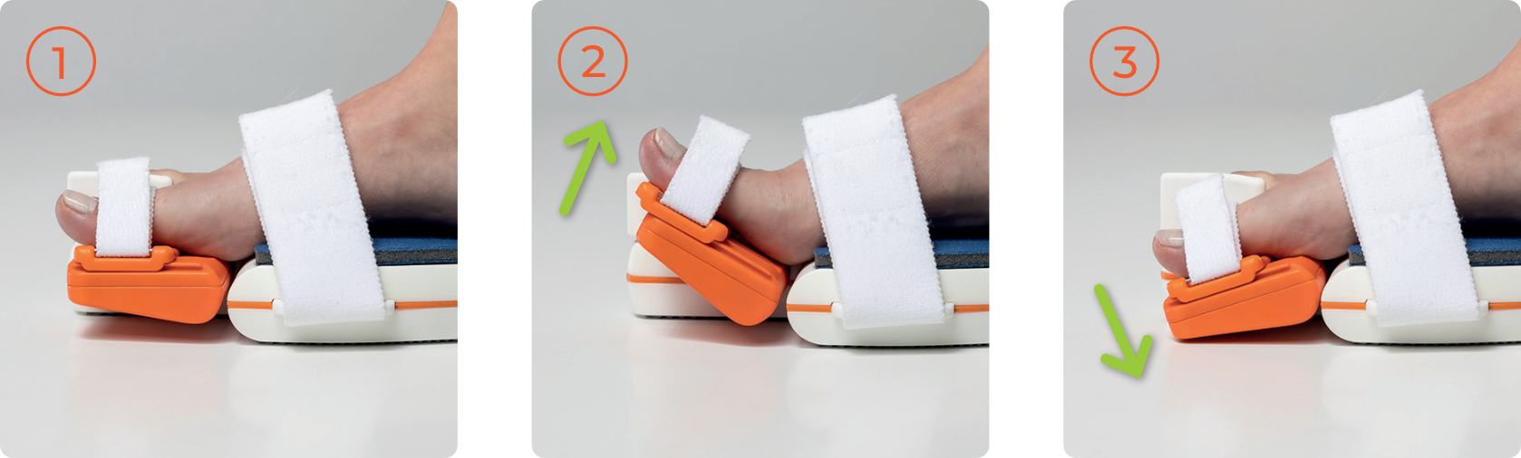 Drei Bewegungspositionen